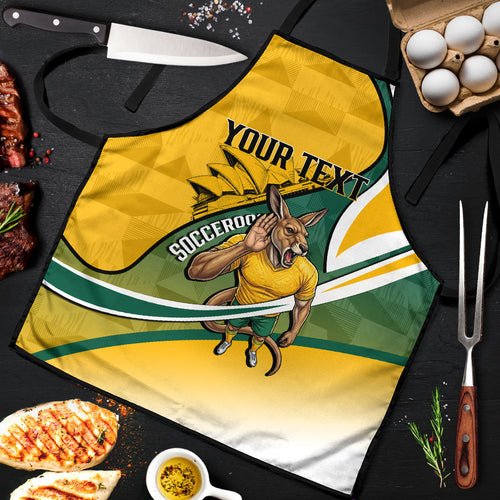 Personalized Australia Soccer Kangaroo Mascot Apron Sydney Opera House - Hear the Champions Roar Football