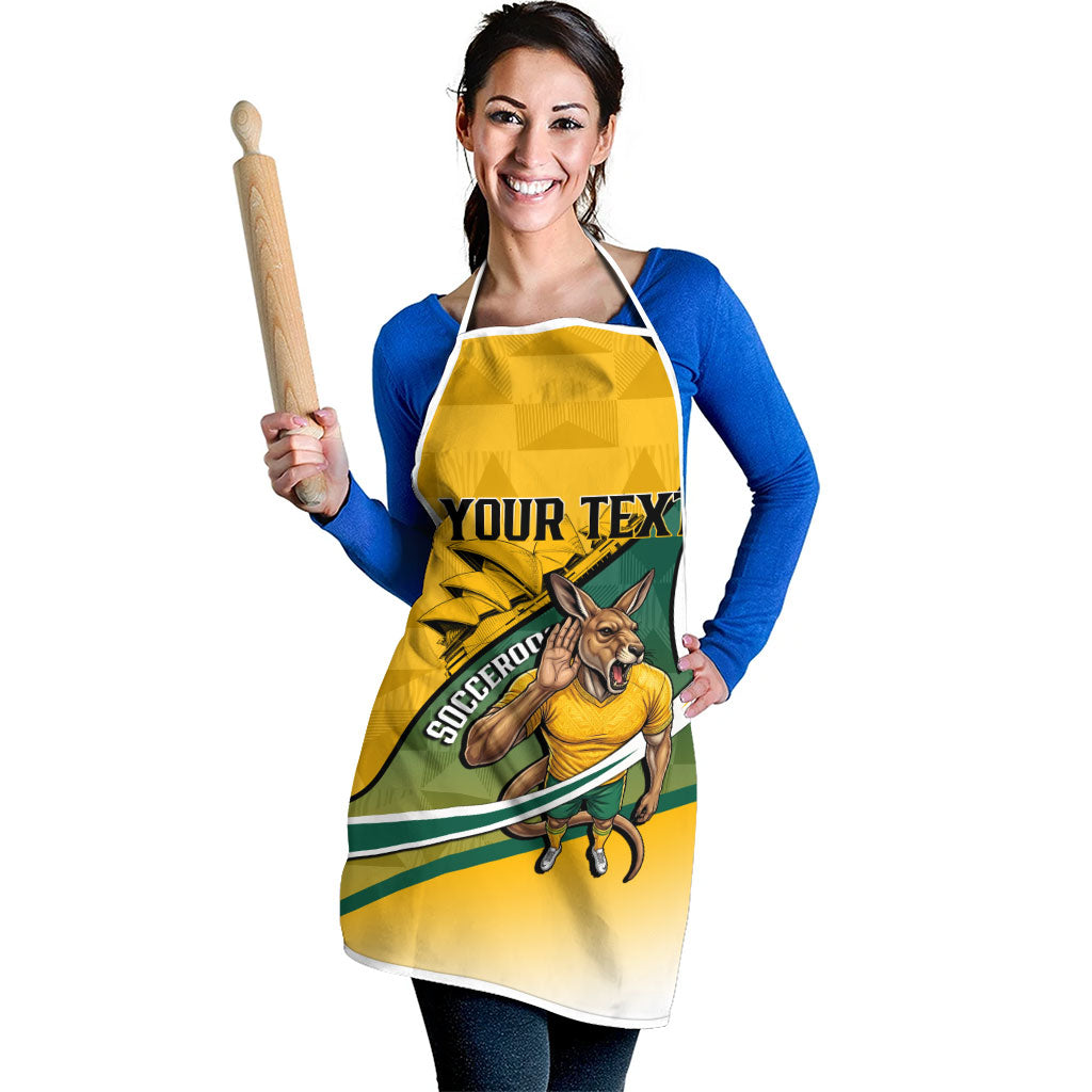 Personalized Australia Soccer Kangaroo Mascot Apron Sydney Opera House - Hear the Champions Roar Football