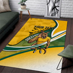 Personalized Australia Soccer Kangaroo Mascot Area Rug Sydney Opera House - Hear the Champions Roar Football
