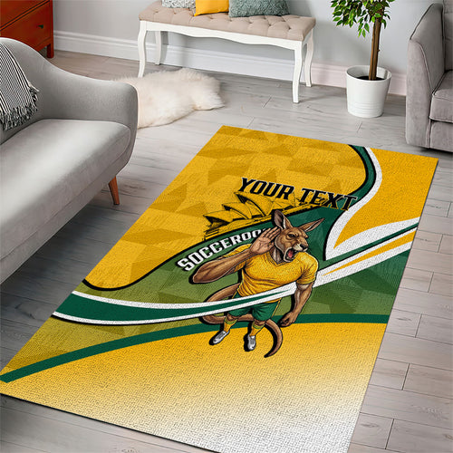 Personalized Australia Soccer Kangaroo Mascot Area Rug Sydney Opera House - Hear the Champions Roar Football