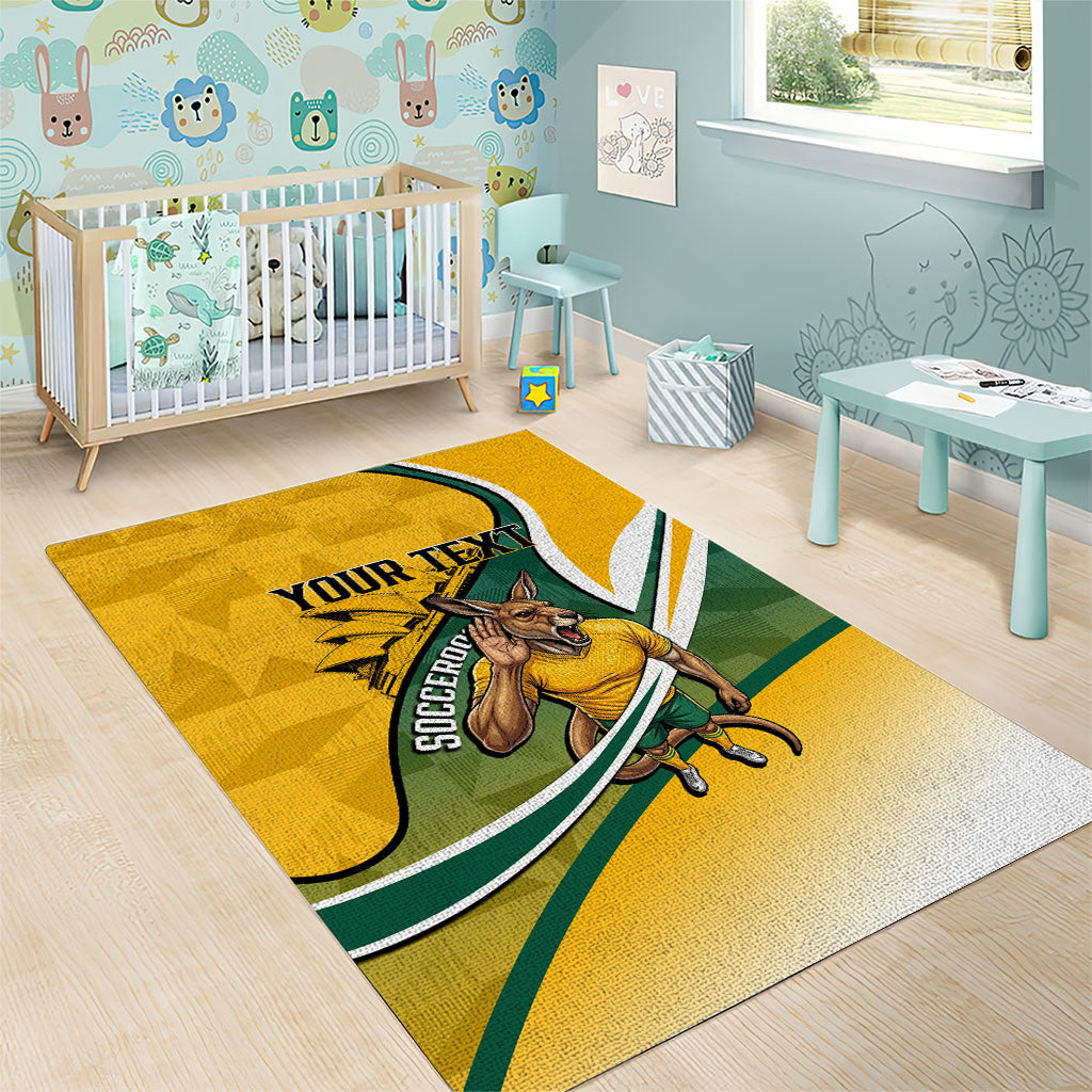 Personalized Australia Soccer Kangaroo Mascot Area Rug Sydney Opera House - Hear the Champions Roar Football