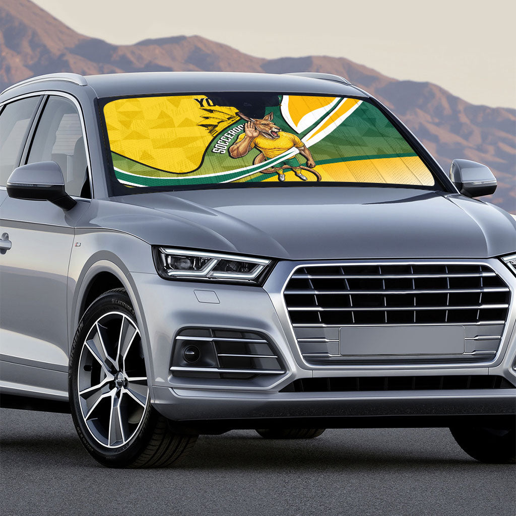 Personalized Australia Soccer Kangaroo Mascot Auto Sun Shade Sydney Opera House - Hear the Champions Roar Football