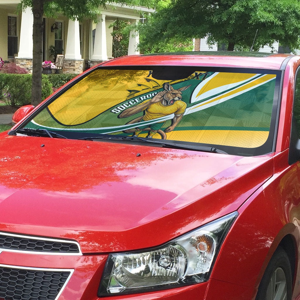 Personalized Australia Soccer Kangaroo Mascot Auto Sun Shade Sydney Opera House - Hear the Champions Roar Football