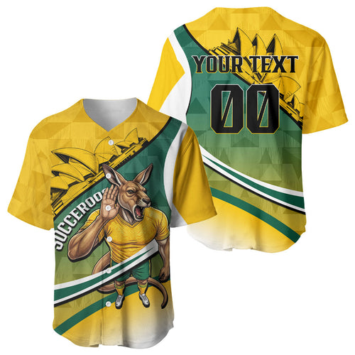 Personalized Australia Soccer Kangaroo Mascot Baseball Jersey Sydney Opera House - Hear the Champions Roar Football