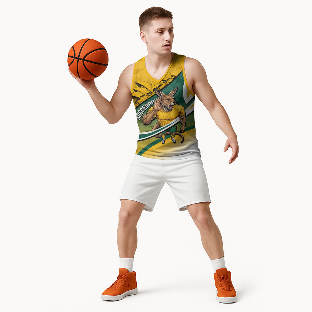 Personalized Australia Soccer Kangaroo Mascot Basketball Jersey Sydney Opera House - Hear the Champions Roar Football