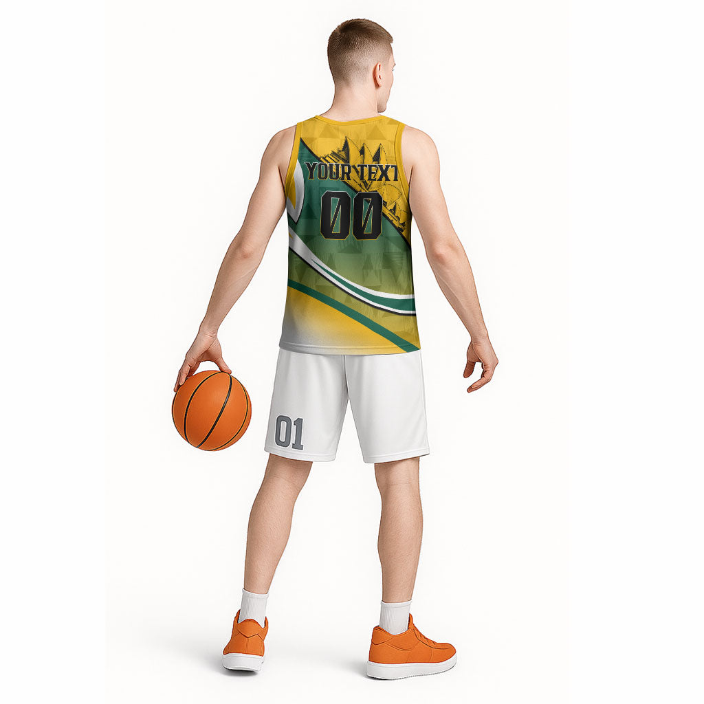 Personalized Australia Soccer Kangaroo Mascot Basketball Jersey Sydney Opera House - Hear the Champions Roar Football