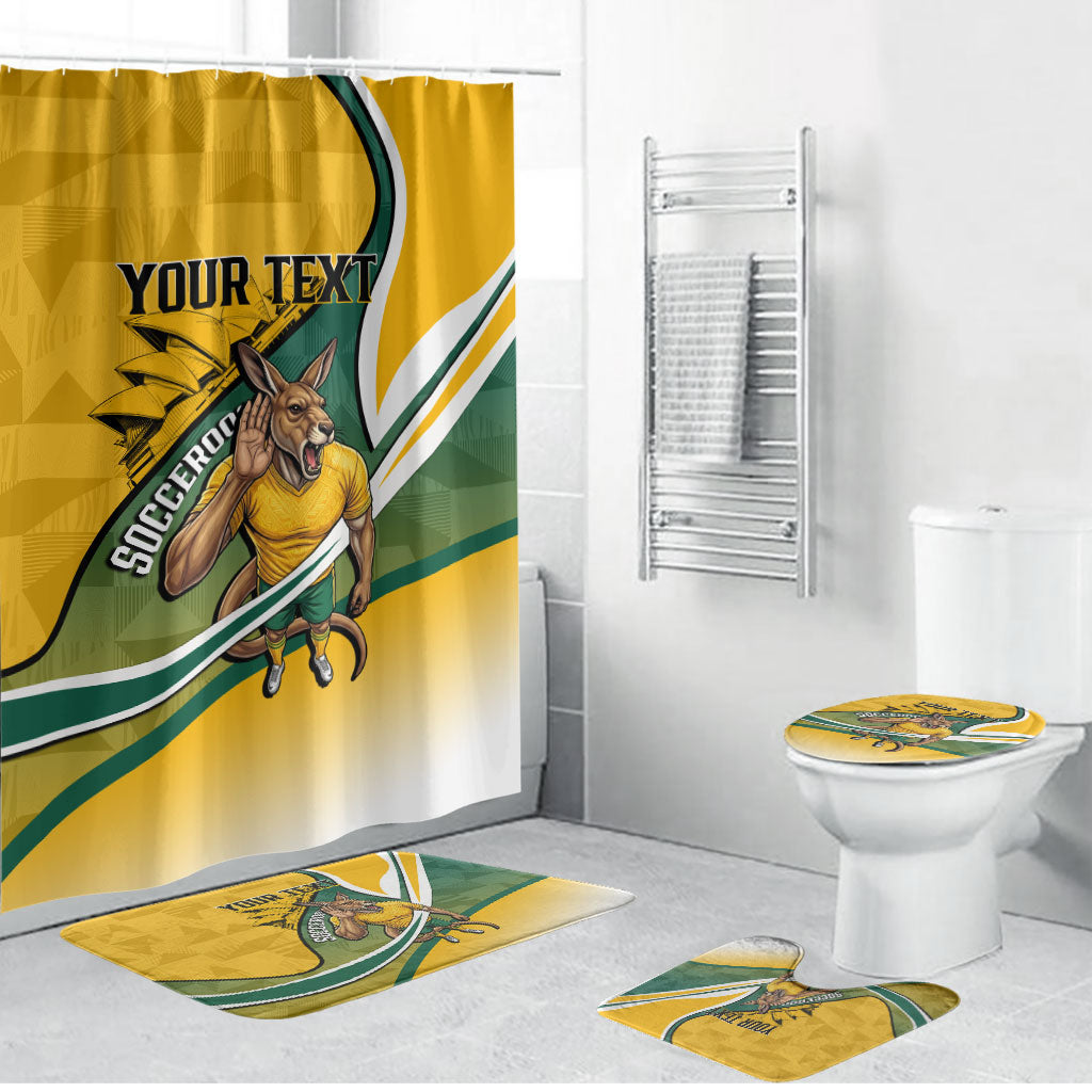 Personalized Australia Soccer Kangaroo Mascot Bathroom Set Sydney Opera House - Hear the Champions Roar Football