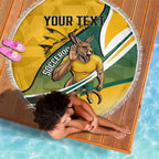 Personalized Australia Soccer Kangaroo Mascot Beach Blanket Sydney Opera House - Hear the Champions Roar Football