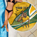 Personalized Australia Soccer Kangaroo Mascot Beach Blanket Sydney Opera House - Hear the Champions Roar Football