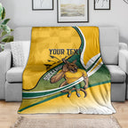 Personalized Australia Soccer Kangaroo Mascot Blanket Sydney Opera House - Hear the Champions Roar Football