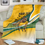 Personalized Australia Soccer Kangaroo Mascot Blanket Sydney Opera House - Hear the Champions Roar Football