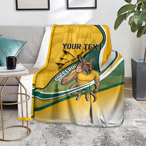 Personalized Australia Soccer Kangaroo Mascot Blanket Sydney Opera House - Hear the Champions Roar Football