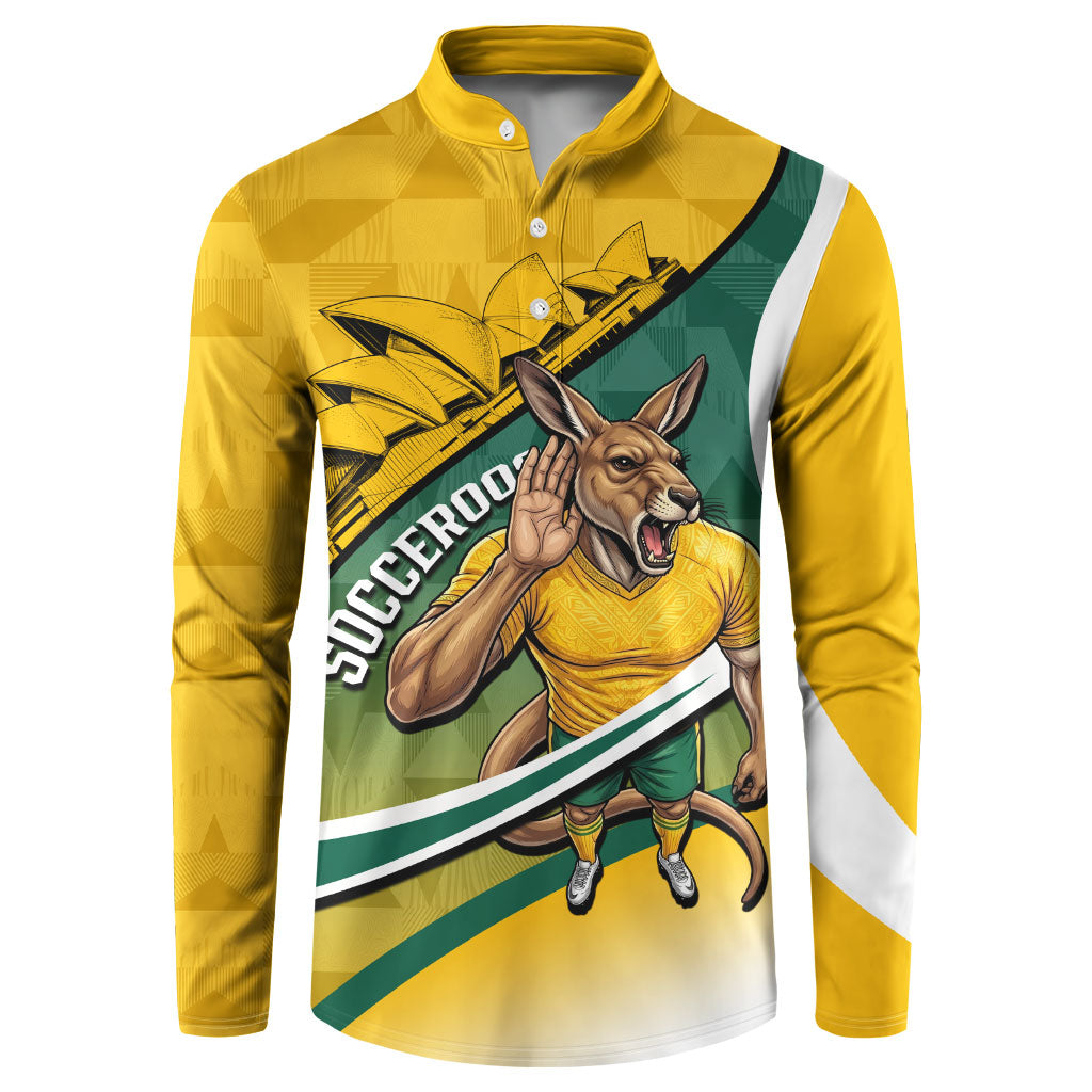 Personalized Australia Soccer Kangaroo Mascot Button Sweatshirt Sydney Opera House - Hear the Champions Roar Football