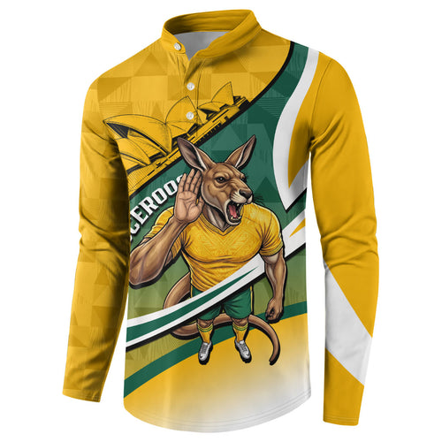 Personalized Australia Soccer Kangaroo Mascot Button Sweatshirt Sydney Opera House - Hear the Champions Roar Football
