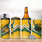 Personalized Australia Soccer Kangaroo Mascot 4 in 1 Can Cooler Tumbler Sydney Opera House - Hear the Champions Roar Football