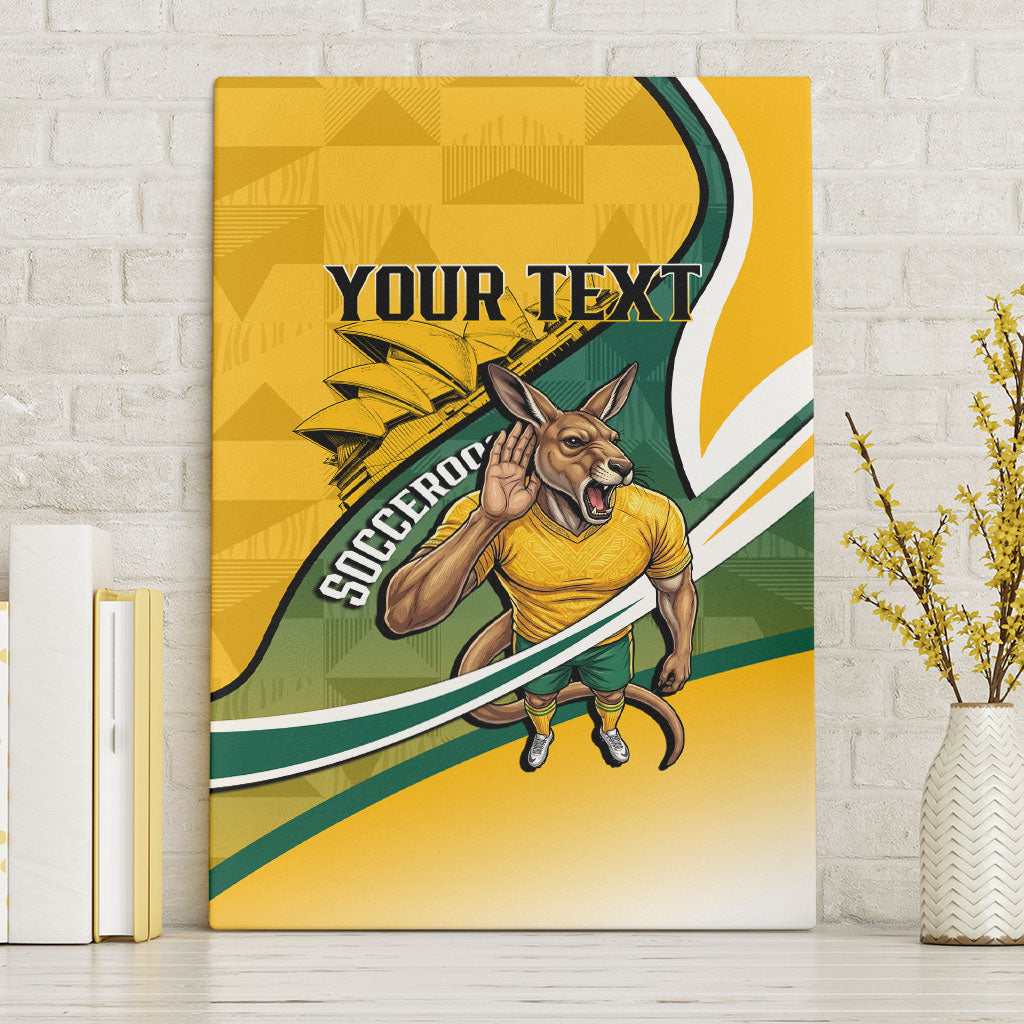 Personalized Australia Soccer Kangaroo Mascot Canvas Wall Art Sydney Opera House - Hear the Champions Roar Football