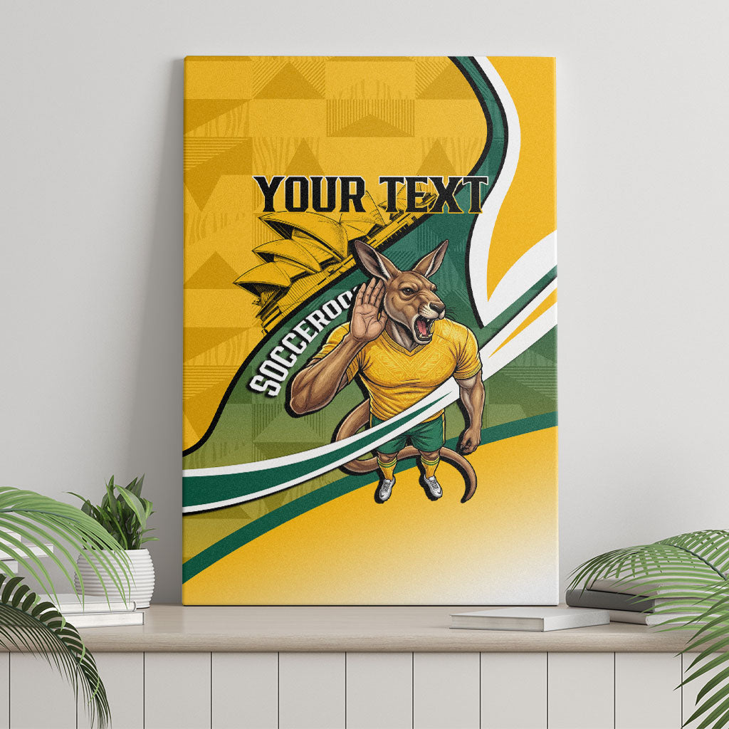 Personalized Australia Soccer Kangaroo Mascot Canvas Wall Art Sydney Opera House - Hear the Champions Roar Football