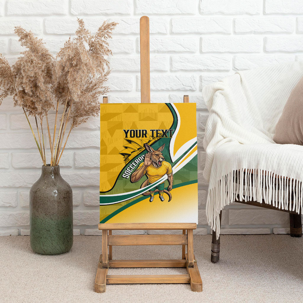 Personalized Australia Soccer Kangaroo Mascot Canvas Wall Art Sydney Opera House - Hear the Champions Roar Football