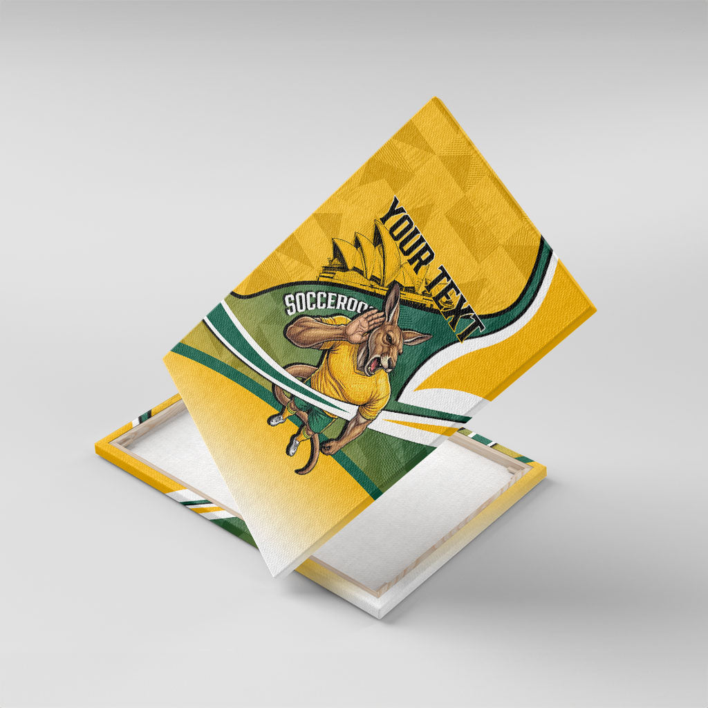 Personalized Australia Soccer Kangaroo Mascot Canvas Wall Art Sydney Opera House - Hear the Champions Roar Football