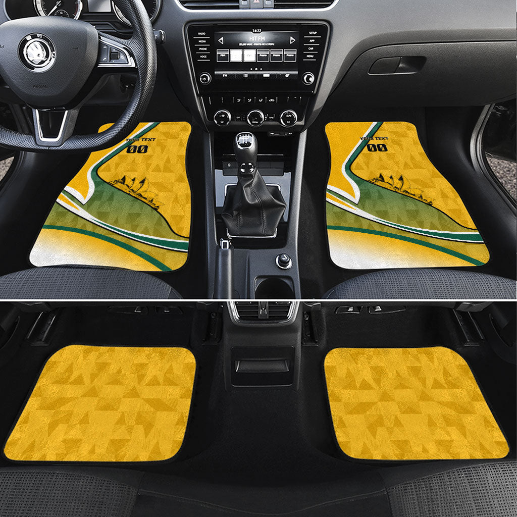 Personalized Australia Soccer Kangaroo Mascot Car Mats Sydney Opera House - Hear the Champions Roar Football
