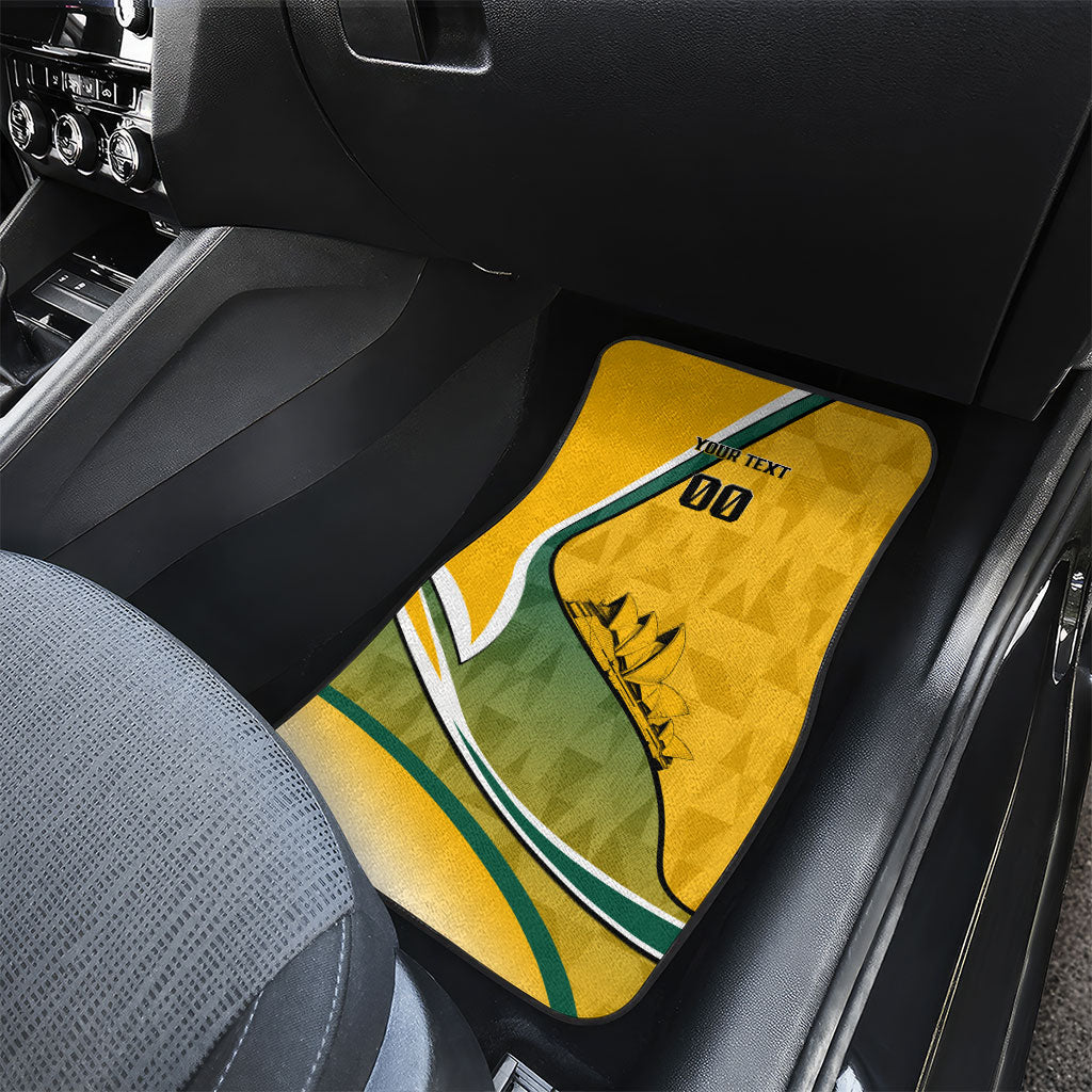 Personalized Australia Soccer Kangaroo Mascot Car Mats Sydney Opera House - Hear the Champions Roar Football