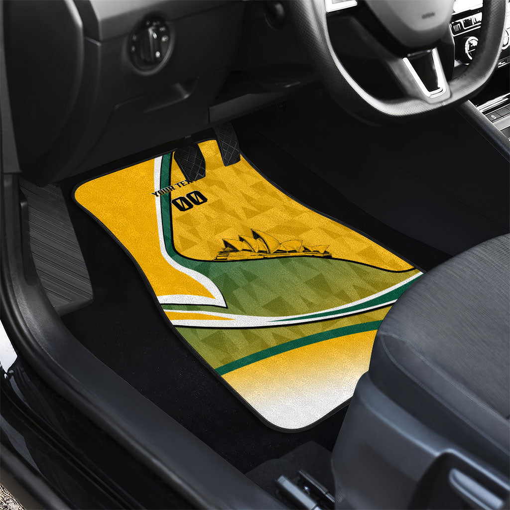 Personalized Australia Soccer Kangaroo Mascot Car Mats Sydney Opera House - Hear the Champions Roar Football