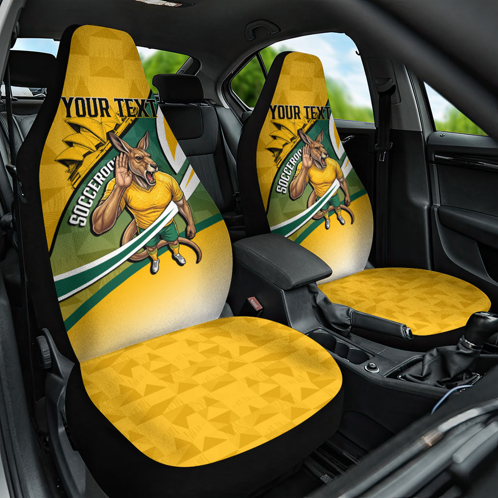 Personalized Australia Soccer Kangaroo Mascot Car Seat Cover Sydney Opera House - Hear the Champions Roar Football