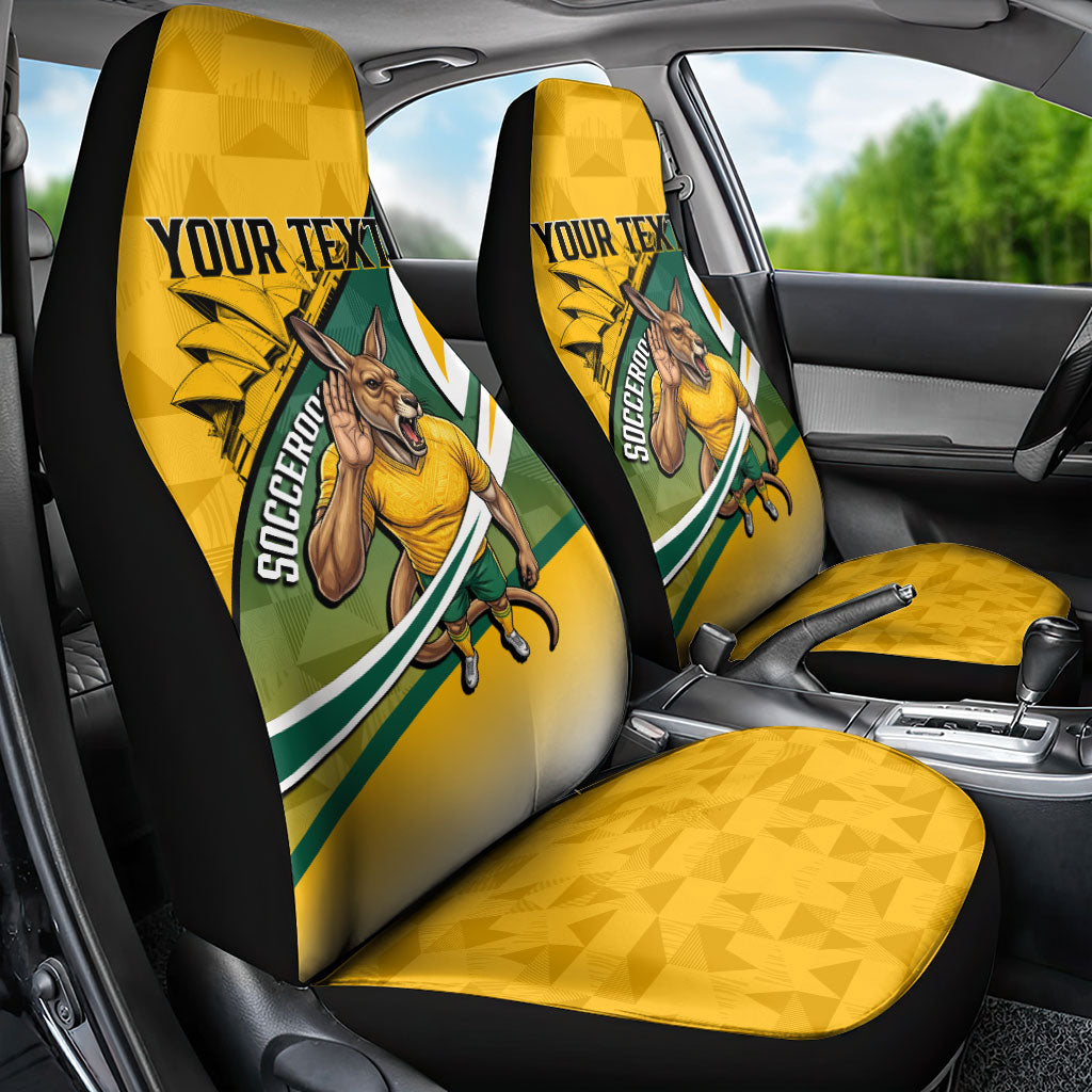 Personalized Australia Soccer Kangaroo Mascot Car Seat Cover Sydney Opera House - Hear the Champions Roar Football