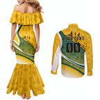 Personalized Australia Soccer Kangaroo Mascot Couples Matching Mermaid Dress and Long Sleeve Button Shirt Sydney Opera House - Hear the Champions Roar Football