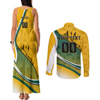 Personalized Australia Soccer Kangaroo Mascot Couples Matching Tank Maxi Dress and Long Sleeve Button Shirt Sydney Opera House - Hear the Champions Roar Football