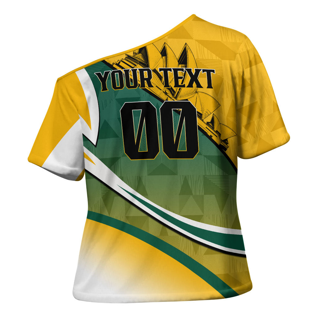 Personalized Australia Soccer Kangaroo Mascot Cross Shoulder Shirt Sydney Opera House - Hear the Champions Roar Football