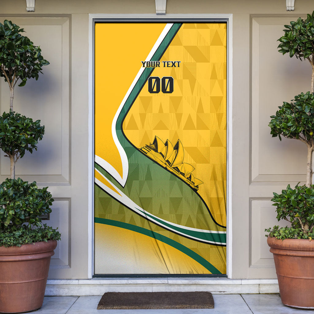 Personalized Australia Soccer Kangaroo Mascot Door Cover Sydney Opera House - Hear the Champions Roar Football