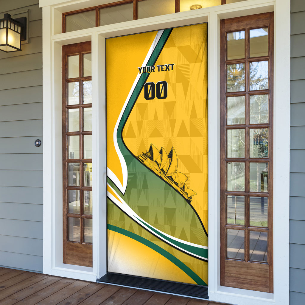 Personalized Australia Soccer Kangaroo Mascot Door Cover Sydney Opera House - Hear the Champions Roar Football