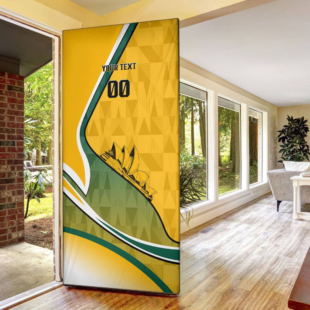 Personalized Australia Soccer Kangaroo Mascot Door Cover Sydney Opera House - Hear the Champions Roar Football
