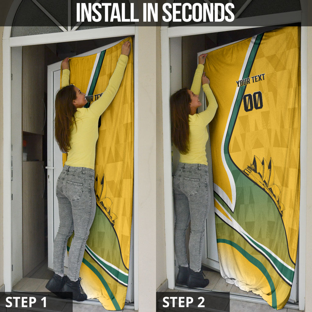 Personalized Australia Soccer Kangaroo Mascot Door Cover Sydney Opera House - Hear the Champions Roar Football
