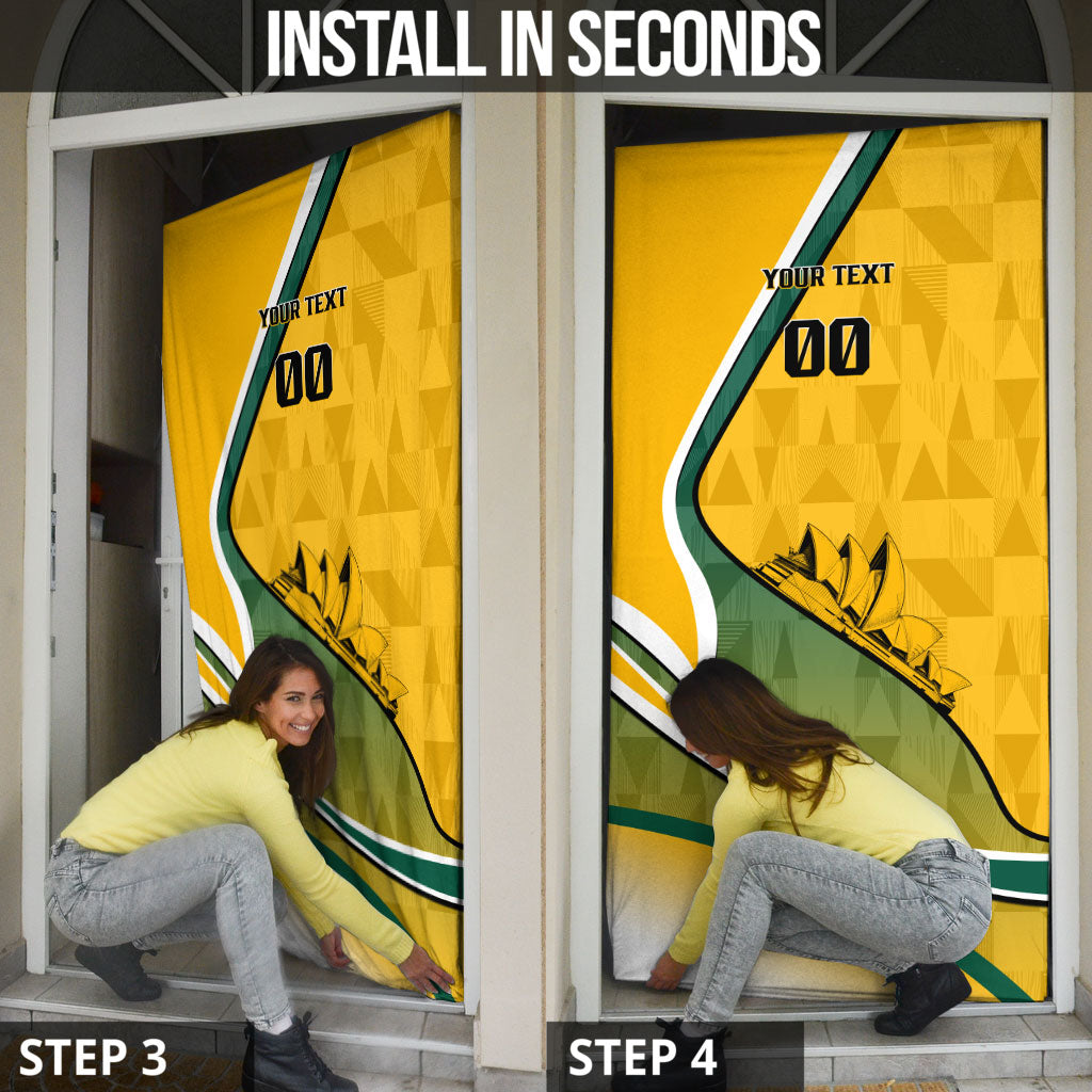 Personalized Australia Soccer Kangaroo Mascot Door Cover Sydney Opera House - Hear the Champions Roar Football