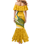Personalized Australia Soccer Kangaroo Mascot Family Matching Mermaid Dress and Hawaiian Shirt Sydney Opera House - Hear the Champions Roar Football