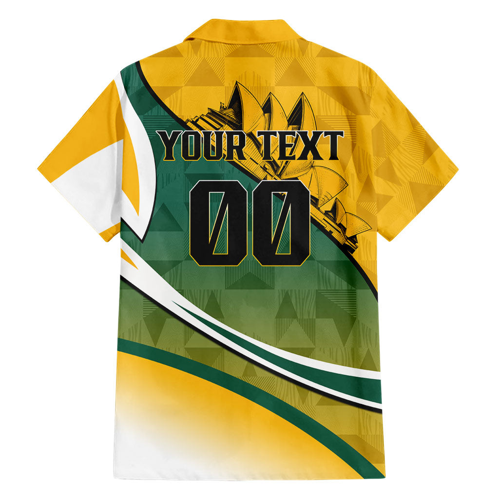 Personalized Australia Soccer Kangaroo Mascot Family Matching Summer Maxi Dress and Hawaiian Shirt Sydney Opera House - Hear the Champions Roar Football