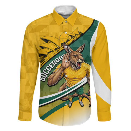 Personalized Australia Soccer Kangaroo Mascot Family Matching Tank Maxi Dress and Hawaiian Shirt Sydney Opera House - Hear the Champions Roar Football