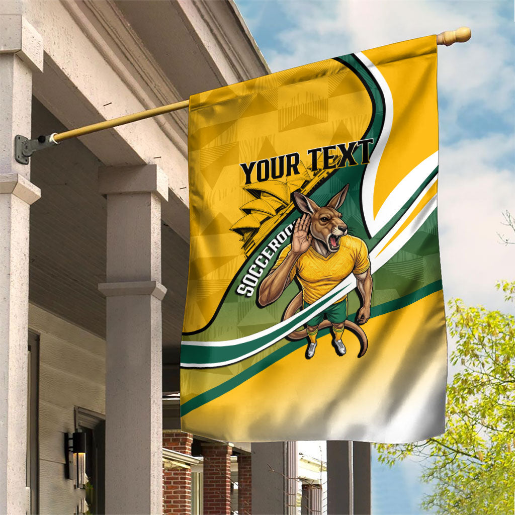 Personalized Australia Soccer Kangaroo Mascot Garden Flag Sydney Opera House - Hear the Champions Roar Football