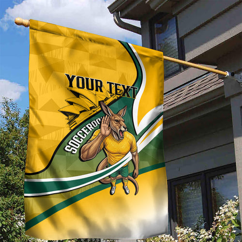 Personalized Australia Soccer Kangaroo Mascot Garden Flag Sydney Opera House - Hear the Champions Roar Football