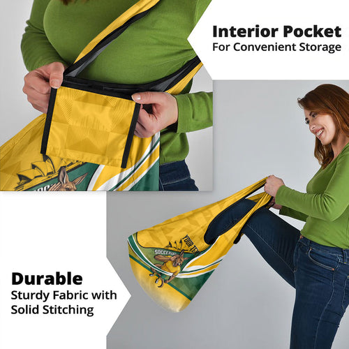 Personalized Australia Soccer Kangaroo Mascot Grocery Bag Sydney Opera House - Hear the Champions Roar Football