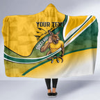 Personalized Australia Soccer Kangaroo Mascot Hooded Blanket Sydney Opera House - Hear the Champions Roar Football