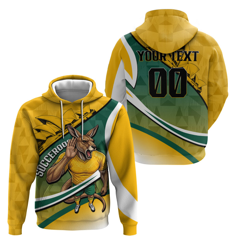 Personalized Australia Soccer Kangaroo Mascot Hoodie Sydney Opera House - Hear the Champions Roar Football
