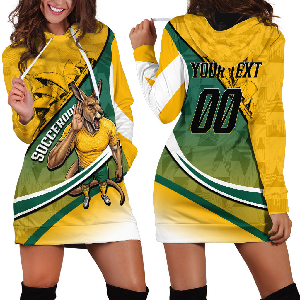 Personalized Australia Soccer Kangaroo Mascot Hoodie Dress Sydney Opera House - Hear the Champions Roar Football