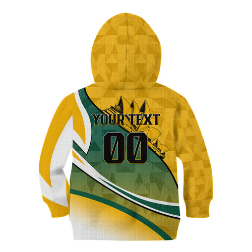 Personalized Australia Soccer Kangaroo Mascot Kid Hoodie Sydney Opera House - Hear the Champions Roar Football