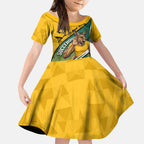 Personalized Australia Soccer Kangaroo Mascot Kid Short Sleeve Dress Sydney Opera House - Hear the Champions Roar Football