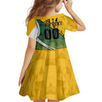 Personalized Australia Soccer Kangaroo Mascot Kid Short Sleeve Dress Sydney Opera House - Hear the Champions Roar Football