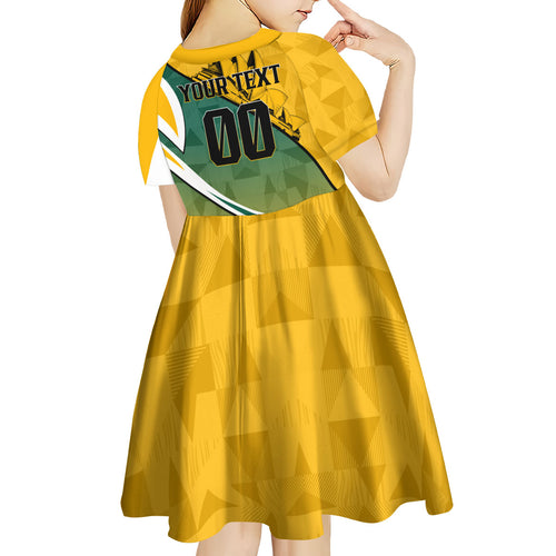 Personalized Australia Soccer Kangaroo Mascot Kid Short Sleeve Dress Sydney Opera House - Hear the Champions Roar Football