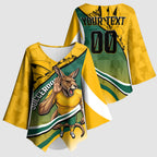 Personalized Australia Soccer Kangaroo Mascot Kimono Sleeve Blouse Sydney Opera House - Hear the Champions Roar Football